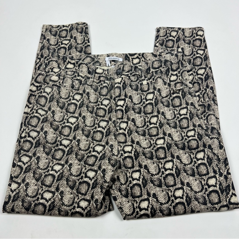 Good American Good Legs Snake Print Jeans Skinny Leg Size 18